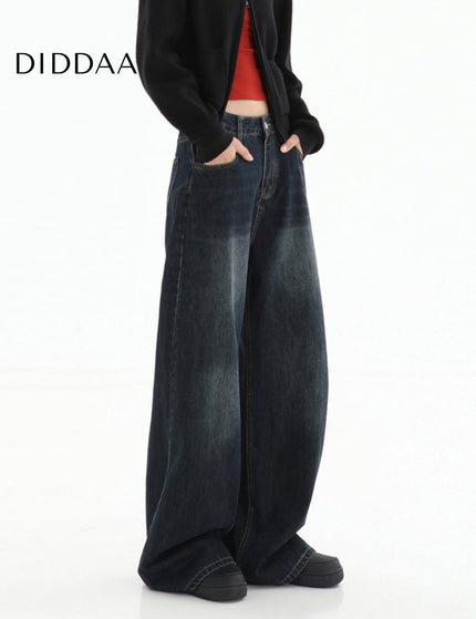 Dark Blue Vintage High Waist Wide Leg Jeans - S / Dark Blue - Women’s Jeans