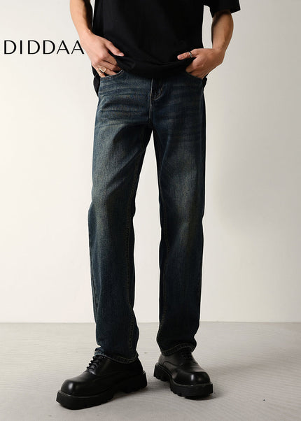 Dark Blue Vintage Micro Tapered Stretch Jeans - Men’s Jeans