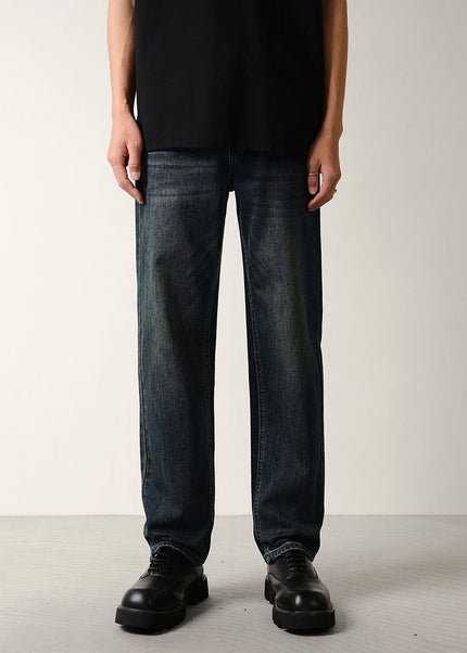 Dark Blue Vintage Micro Tapered Stretch Jeans - Men’s Jeans