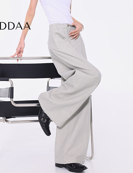 Dark Grey Vintage Wide-Leg Jeans Women’s High Waist Pants - S / Apricot - Women’s Jeans