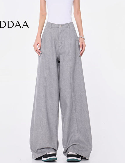 Dark Grey Vintage Wide-Leg Jeans Women’s High Waist Pants - S / Light Grey - Women’s Jeans