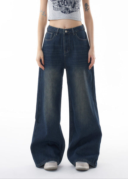Dark Loose Fit Wide Leg Straight Jeans for Women - Women’s Jeans
