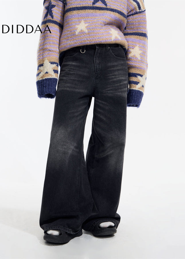 Dark Wash Loose Fit Straight Leg Jeans - Black / S - Men’s Jeans