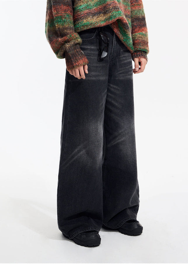 Dark Wash Loose Fit Straight Leg Jeans - Men’s Jeans