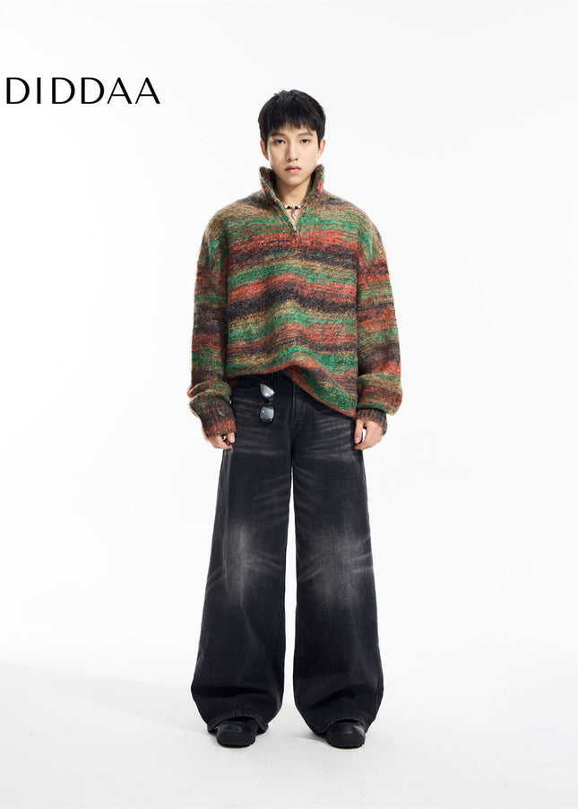 Dark Wash Loose Fit Straight Leg Jeans - Men’s Jeans