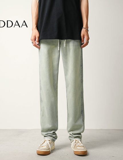 Denim Blue Elasticated Waist Drawstring Jeans - 28 / Light Blue - Men’s Jeans