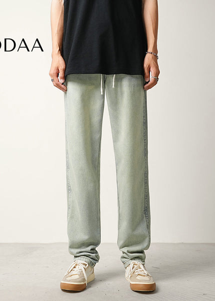 Denim Blue Elasticated Waist Drawstring Jeans - 28 / Light Blue - Men’s Jeans