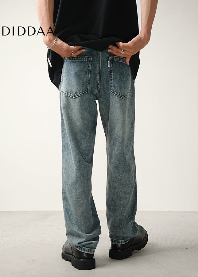 Denim Blue Elasticated Waist Drawstring Jeans - Men’s Jeans