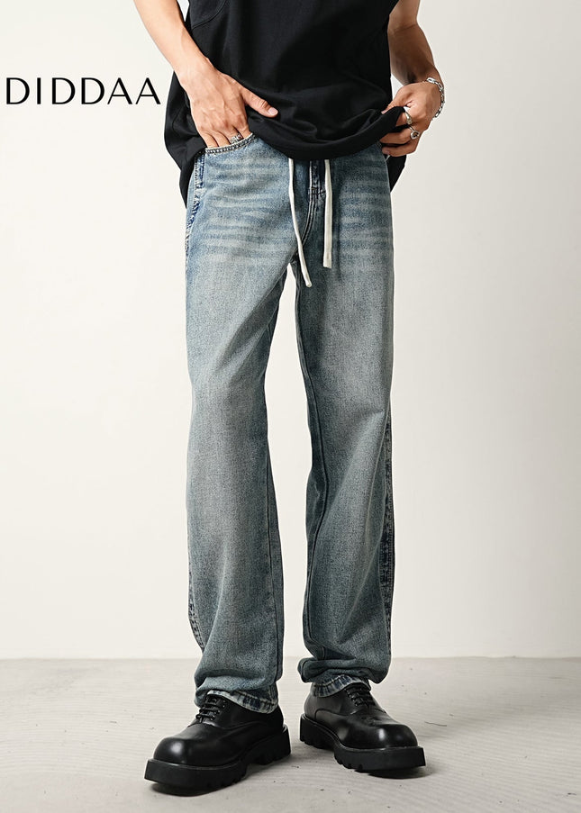 Denim Blue Elasticated Waist Drawstring Jeans - Men’s Jeans