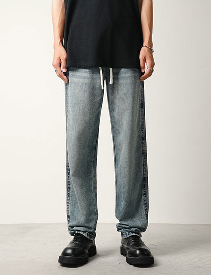 Denim Blue Elasticated Waist Drawstring Jeans - Men’s Jeans