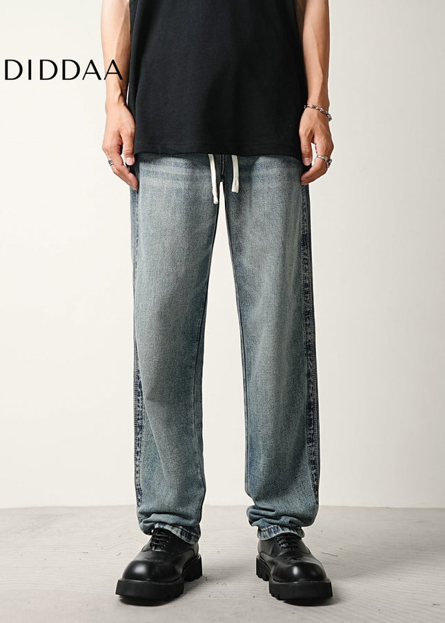 Denim Blue Elasticated Waist Drawstring Jeans - Men’s Jeans