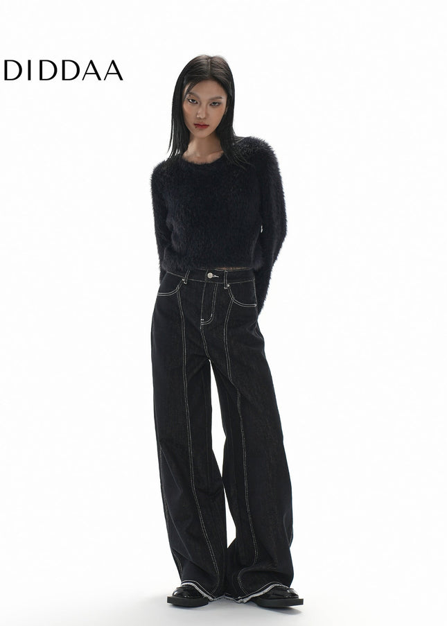 Denim Deconstructed Scimitar Design Jeans - XS / Black - Women’s Jeans