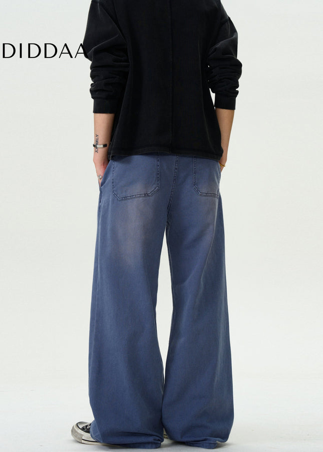 Denim Distressed Casual Straight Wash Jeans - Men’s Jeans