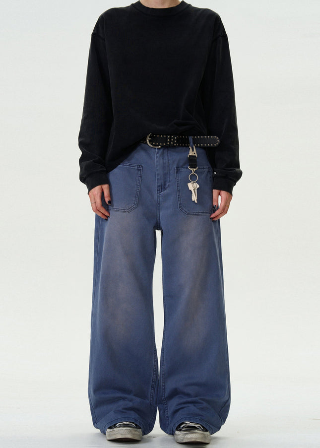 Denim Distressed Casual Straight Wash Jeans - Men’s Jeans