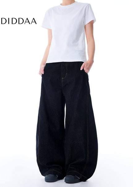 Denim Retro Deconstructed Wide Leg Jeans - Men’s Jeans