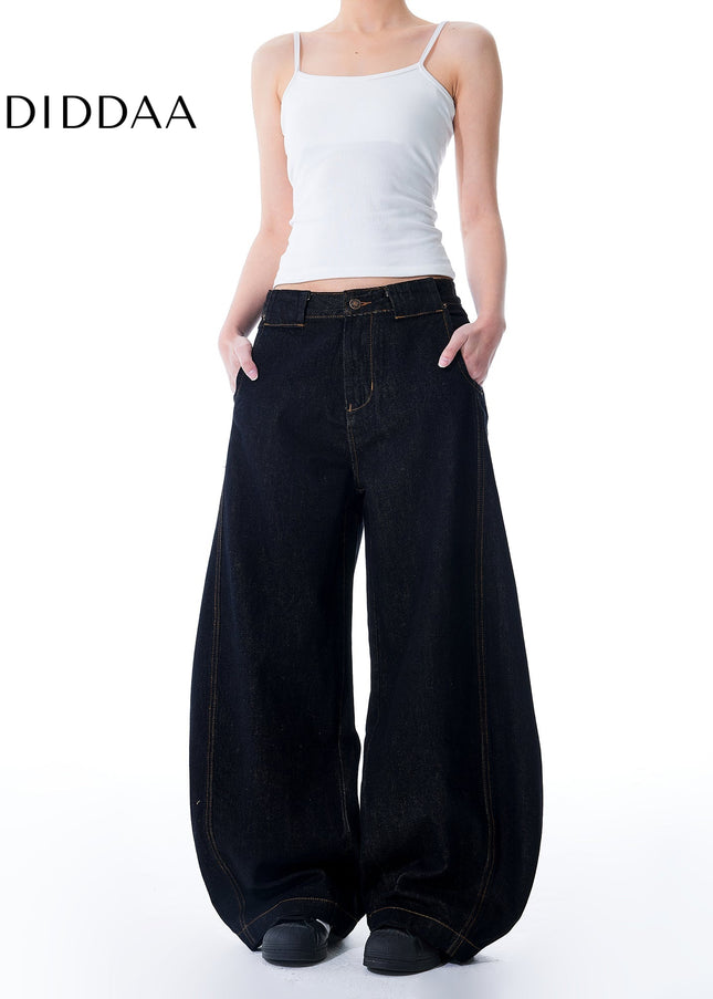 Denim Retro Deconstructed Wide Leg Jeans - Men’s Jeans