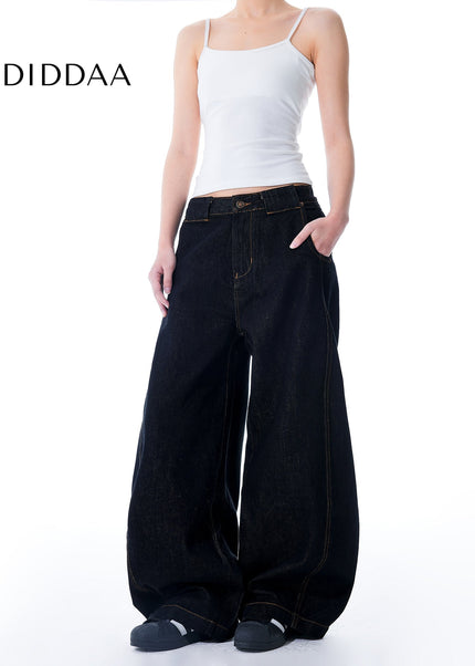 Denim Retro Deconstructed Wide Leg Jeans - Men’s Jeans