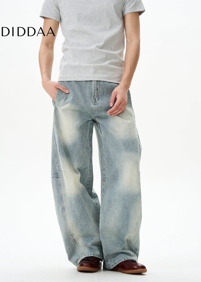 Denim Retro Washed Scimitar Pants for Men - Women’s Jeans