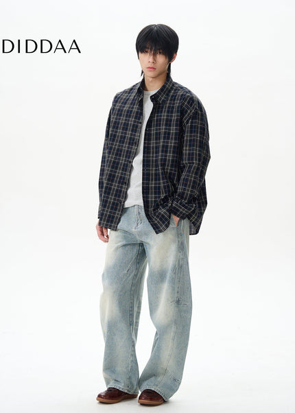 Denim Retro Washed Scimitar Pants for Men - Women’s Jeans