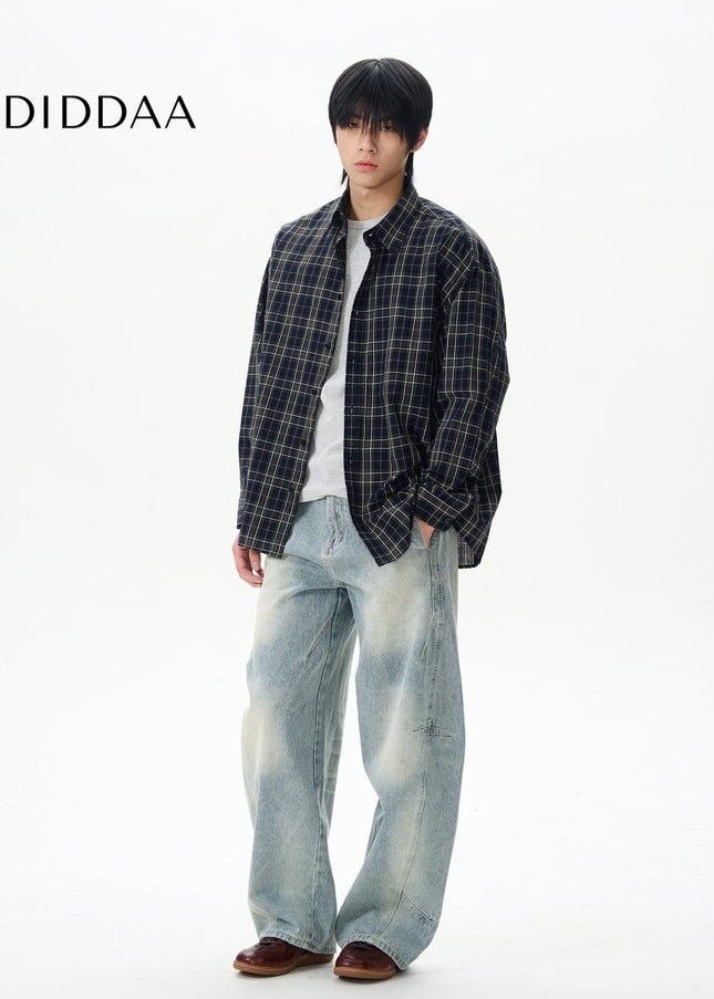 Denim Retro Washed Scimitar Pants for Men - Women’s Jeans