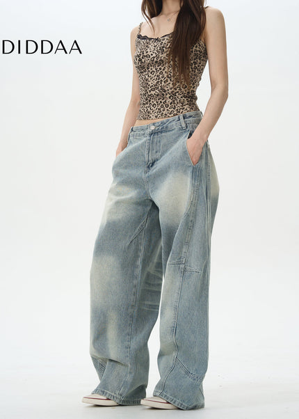 Denim Retro Washed Scimitar Pants for Men - Women’s Jeans