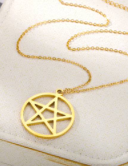 Dessus Pendant Necklace | Gold Satanic Star Chain - Gold - Necklaces