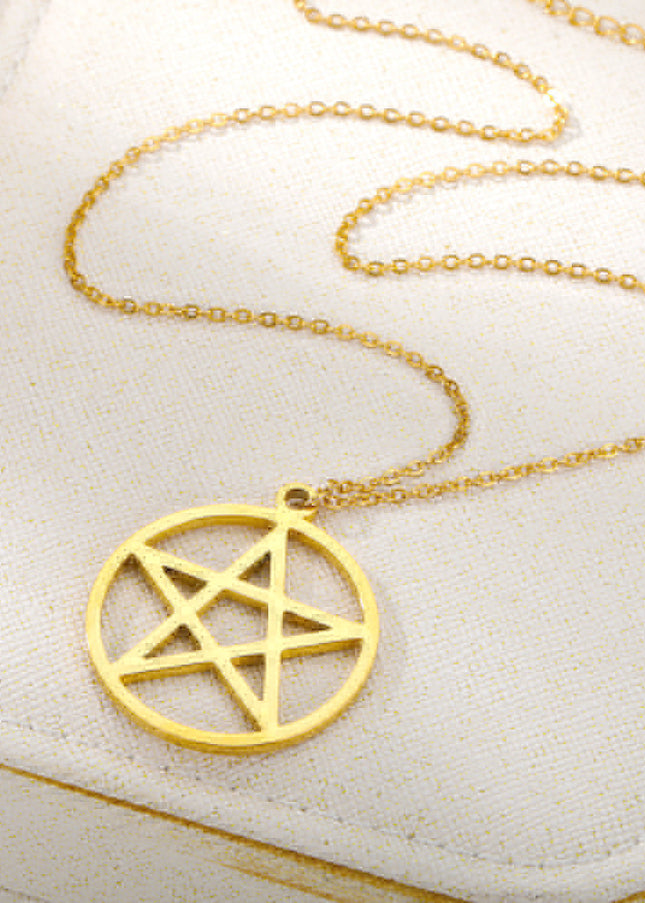 Dessus Pendant Necklace | Gold Satanic Star Chain - Gold - Necklaces
