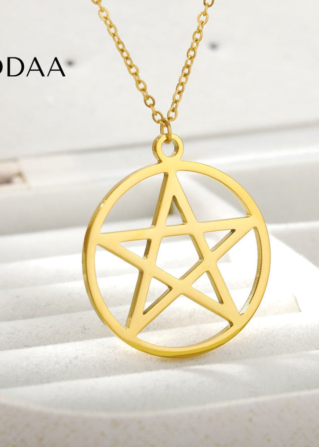 Dessus Pendant Necklace | Gold Satanic Star Chain - Necklaces