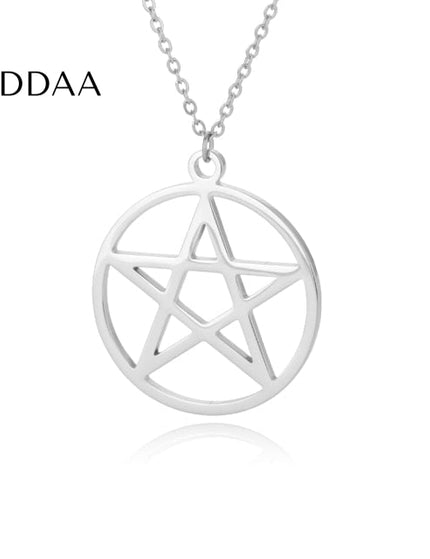 Dessus Pendant Necklace | Gold Satanic Star Chain - Silver - Necklaces
