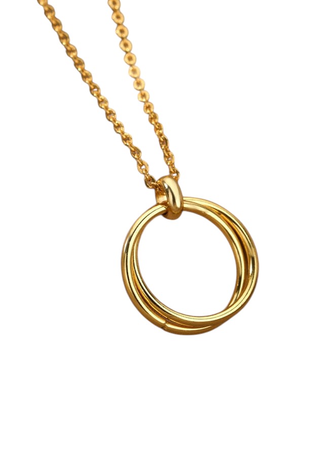Deuce Pendant Necklace | Gold Double Ring Chain