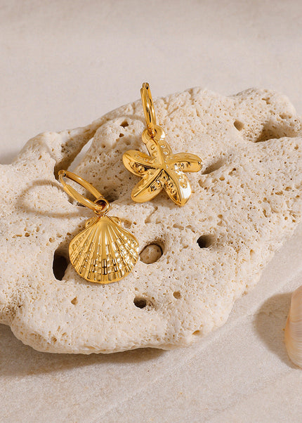 Jieding European and American stainless steel resort style earrings 18K gold titanium steel non-fading earrings women's light luxury high-end jewelry