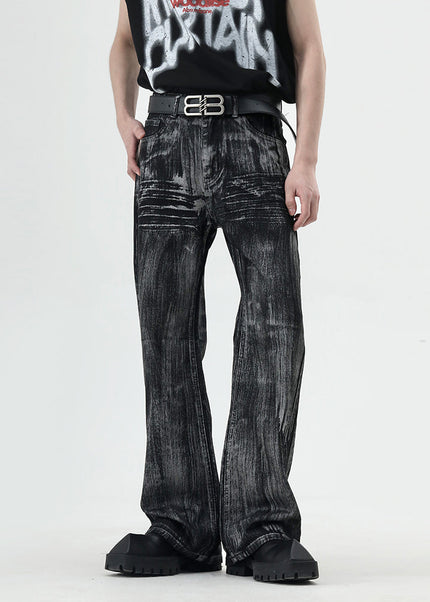 Dirty Blue Hand-Brushed Bootcut Jeans for Men - Men’s Jeans