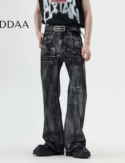 Dirty Blue Hand-Brushed Bootcut Jeans for Men - S / Black - Men’s Jeans