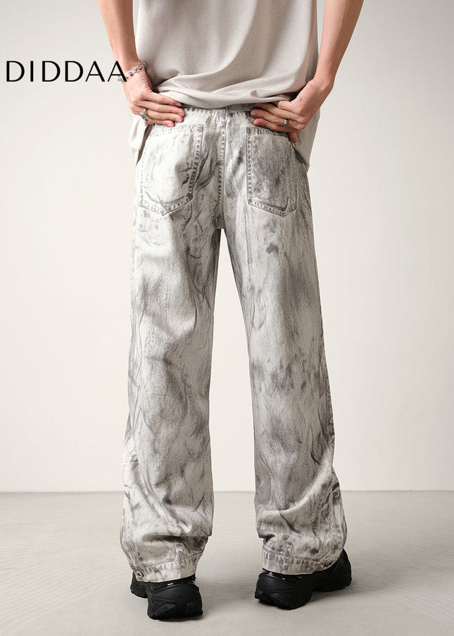 Dirty Wash Distressed Loose Fit Jeans - Men’s Jeans