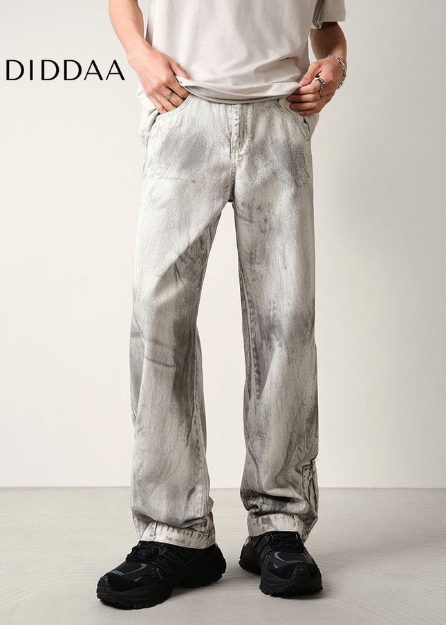 Dirty Wash Distressed Loose Fit Jeans - Men’s Jeans