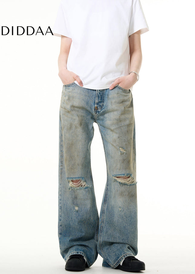 Distressed Blue Bootcut Jeans for Men and Women - Men’s Jeans