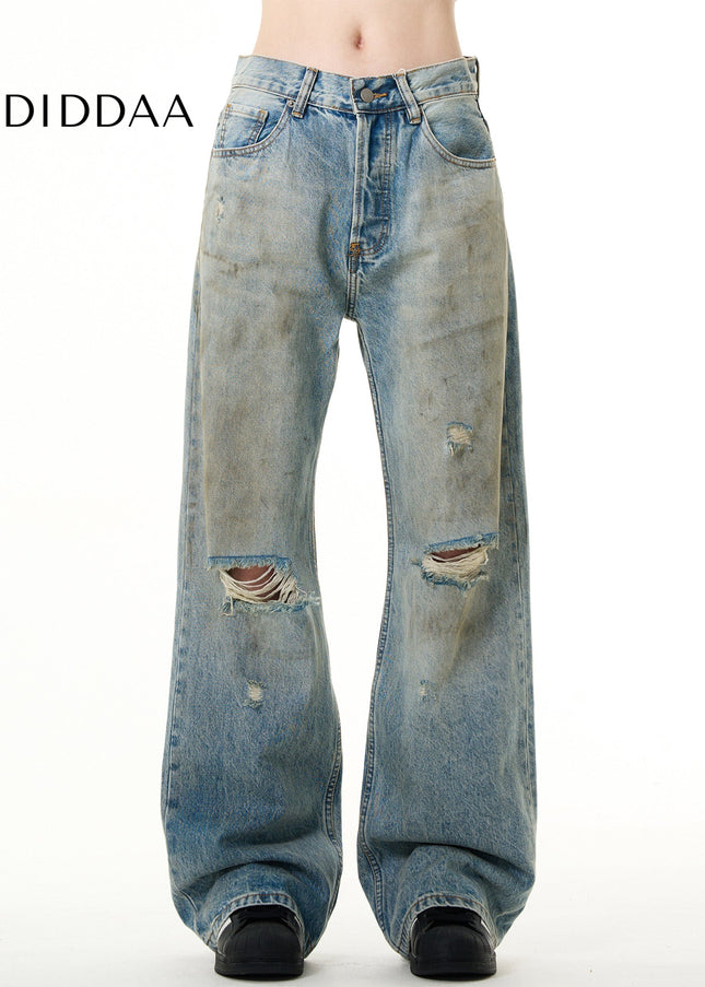 Distressed Blue Bootcut Jeans for Men and Women - Men’s Jeans