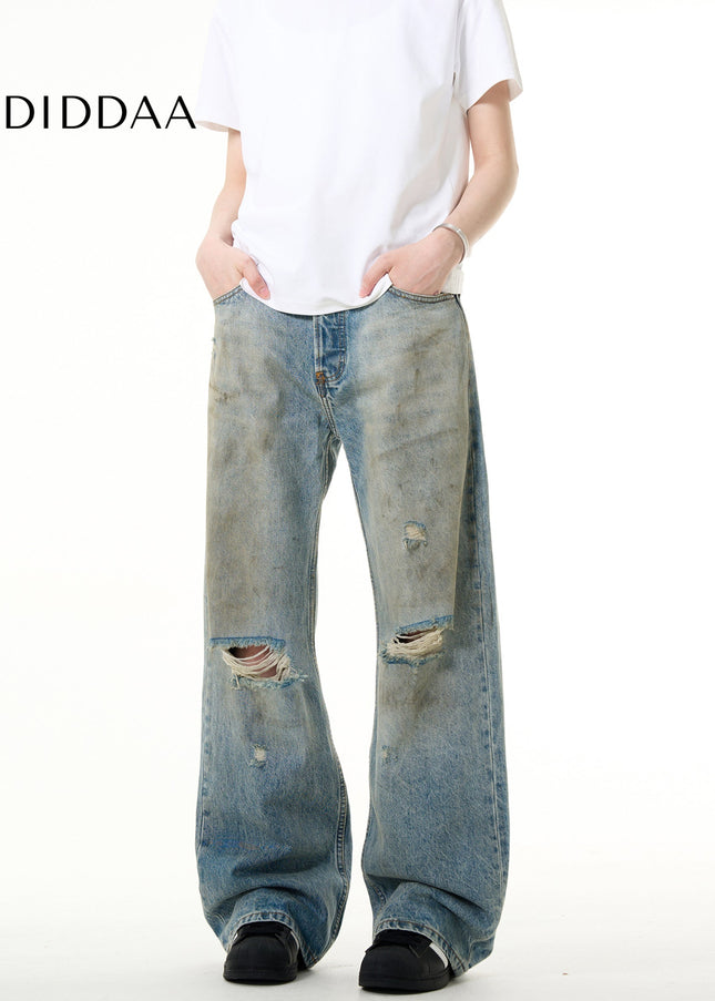 Distressed Blue Bootcut Jeans for Men and Women - Men’s Jeans