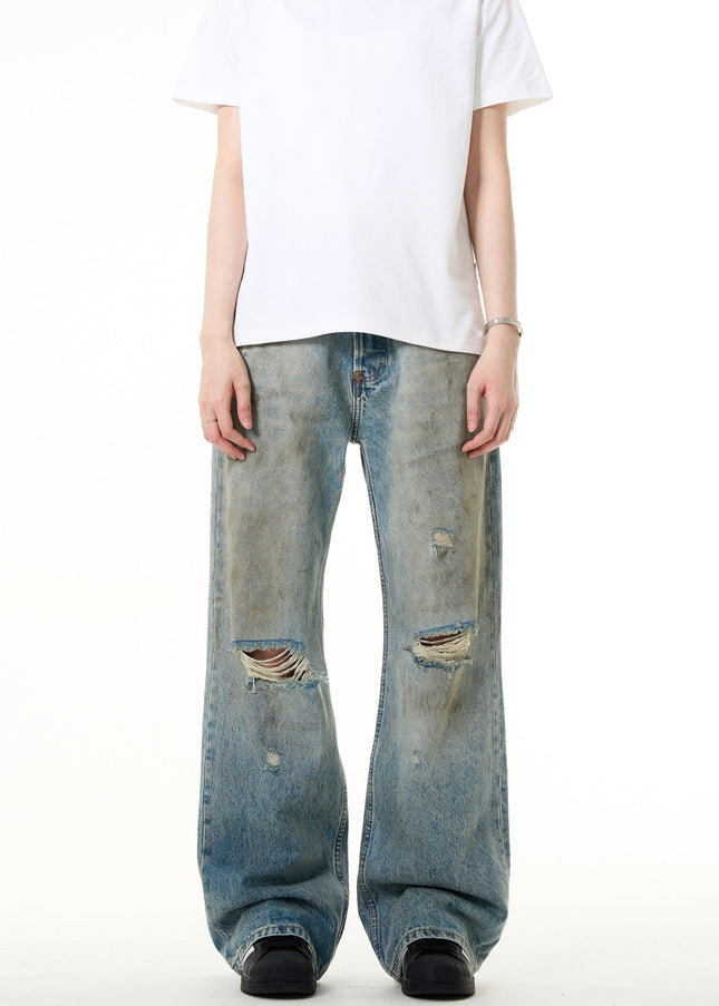 Distressed Blue Bootcut Jeans for Men and Women - Men’s Jeans