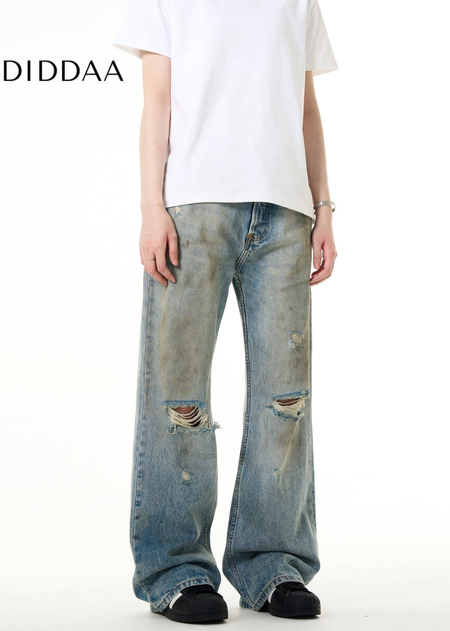 Distressed Blue Bootcut Jeans for Men and Women - Men’s Jeans