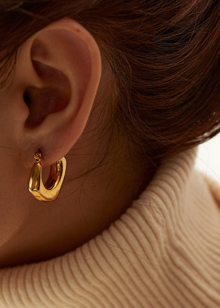 Jieding Europe and America 18k gold titanium steel earrings earrings light luxury high-end earrings do not fade jewelry stainless steel cross-border