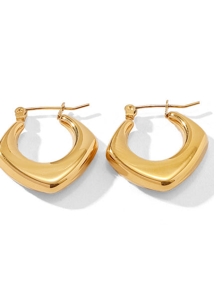 Jieding Europe and America 18k gold titanium steel earrings earrings light luxury high-end earrings do not fade jewelry stainless steel cross-border