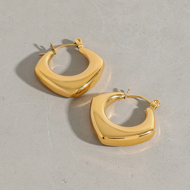 Jieding Europe and America 18k gold titanium steel earrings earrings light luxury high-end earrings do not fade jewelry stainless steel cross-border