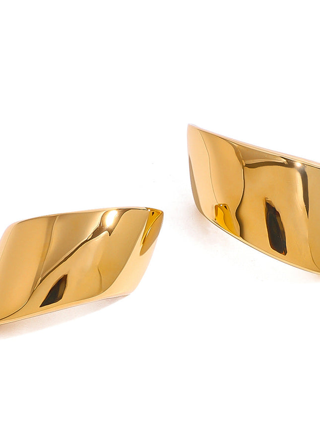 Jieding European and American stainless steel plated 18k gold geometric stud earrings are versatile, simple commuter earrings, foreign trade temperament earrings, women