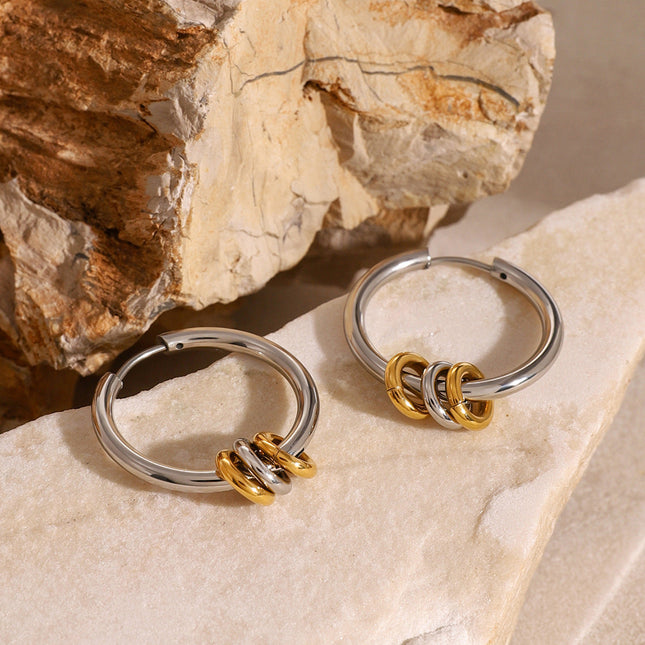 Jieding European and American stainless steel earrings, high-quality ins, earrings, electroplating without fading, studs, titanium steel earrings, cross-border