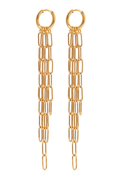 Jieding European and American stainless steel tassel earrings have a sense of luxury, light luxury earrings, titanium steel, non-fading ear jewelry, cross-border