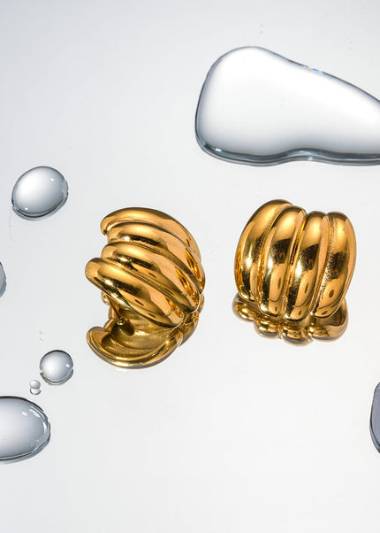 ins titanium steel earrings 2024 18k gold stainless steel stud earrings banana earrings jewelry wholesale cross-border earrings