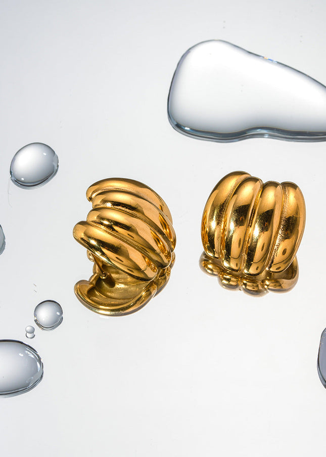 ins titanium steel earrings 2024 18k gold stainless steel stud earrings banana earrings jewelry wholesale cross-border earrings