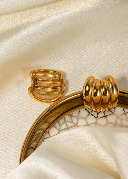 ins titanium steel earrings 2024 18k gold stainless steel stud earrings banana earrings jewelry wholesale cross-border earrings