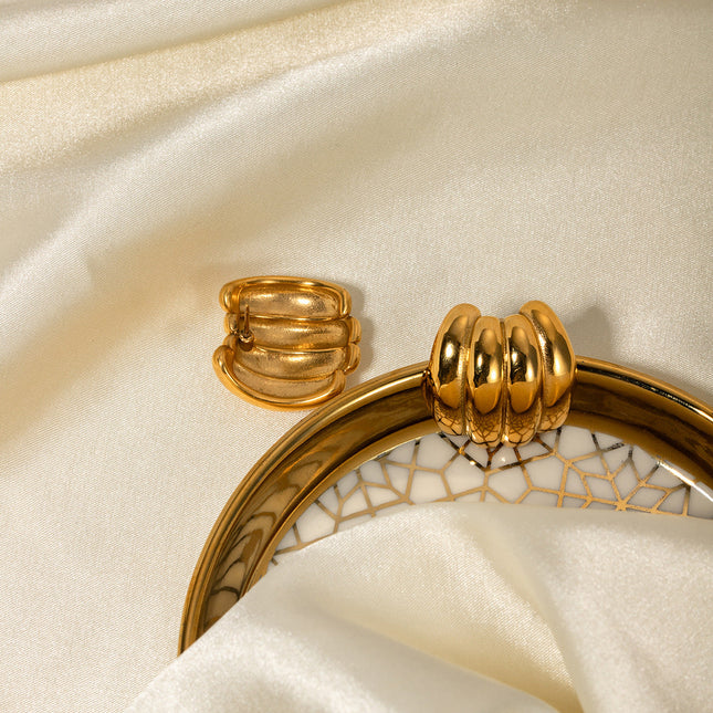 ins titanium steel earrings 2024 18k gold stainless steel stud earrings banana earrings jewelry wholesale cross-border earrings